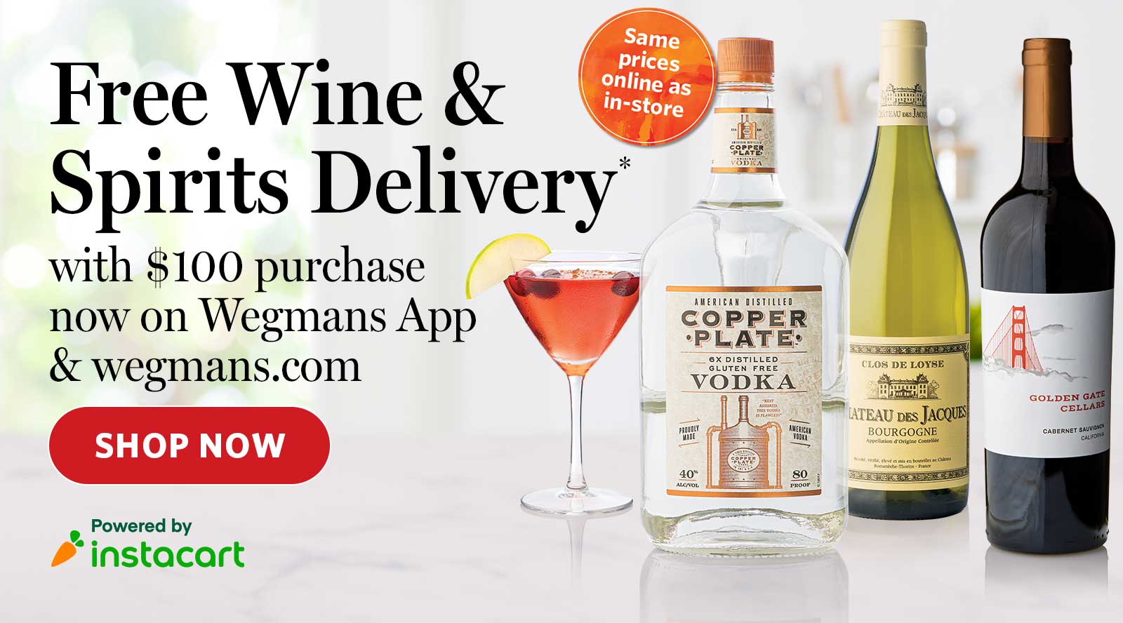 Free Wine and Spirits Delivery - Shop Now